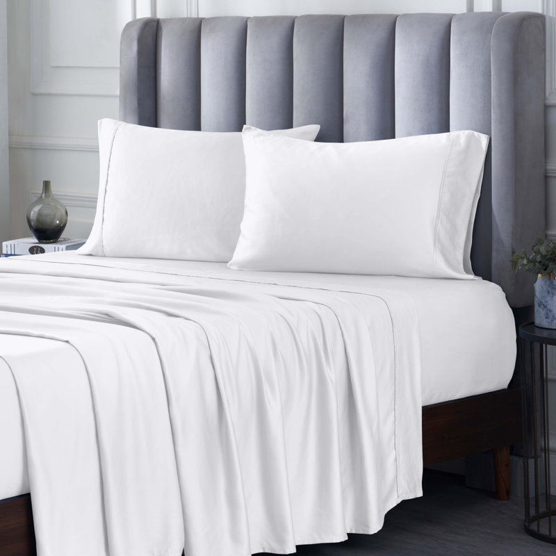 White Queen Organic Bamboo Cotton Deep Pocket Sheet Set