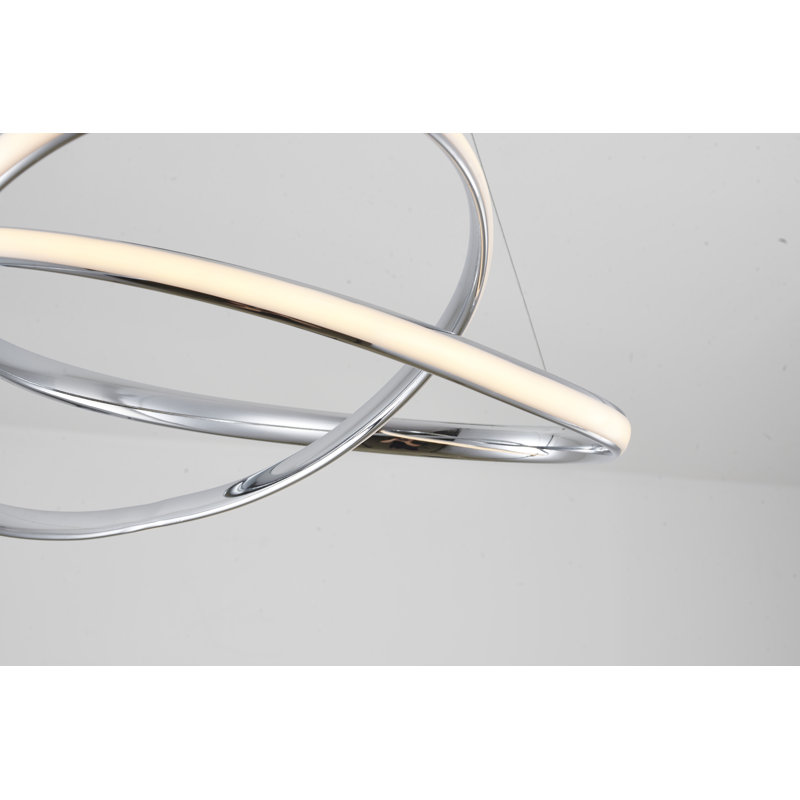 Modern Chrome LED Acrylic Chandelier, Chrome