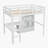 White Solid Wood Waterloo Loft Bed Equipped With Desk, Storage Shelves, Drawers, Built-In Ladder, And Safety Guardrails-20073863