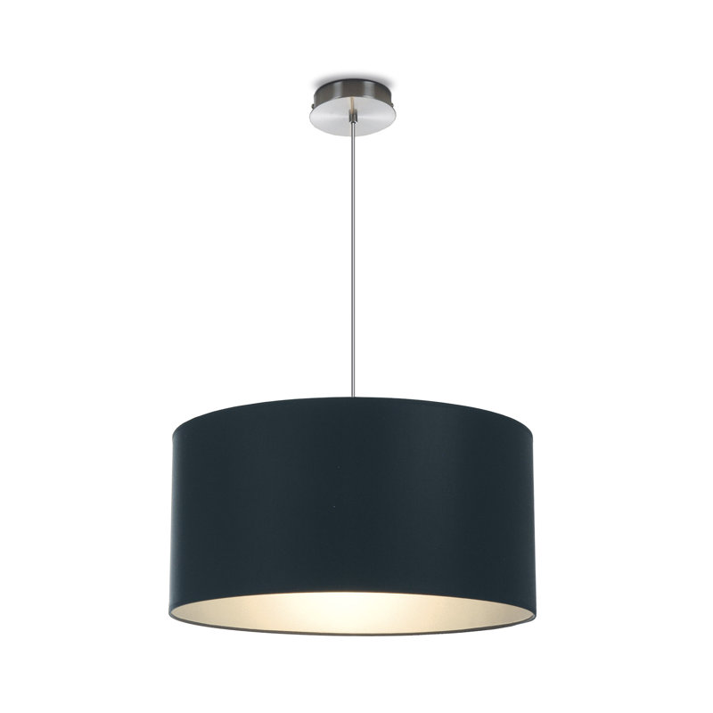 Renteria 24cm H Drum Pendant Shade, Black / Silver
