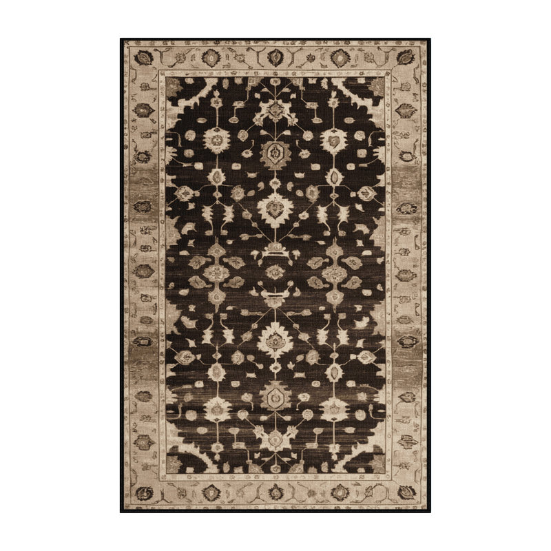 Tapis brun lavable à la machine, Rectangle 2 pi x 3 pi