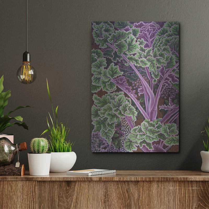 Art mural en métal luxueux «Cabbage Stalks» par Andrea Strongwater, H 16 po x l 12 po