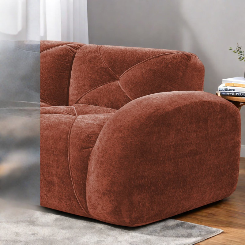 Ensemble de canapés modernes en velours, sièges confortables surdimensionnés, sans assemblage