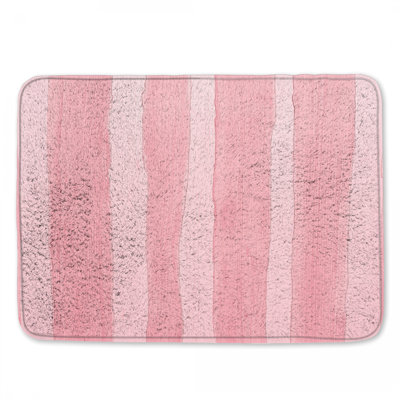 Pink Vertical Stripes Bath Mat