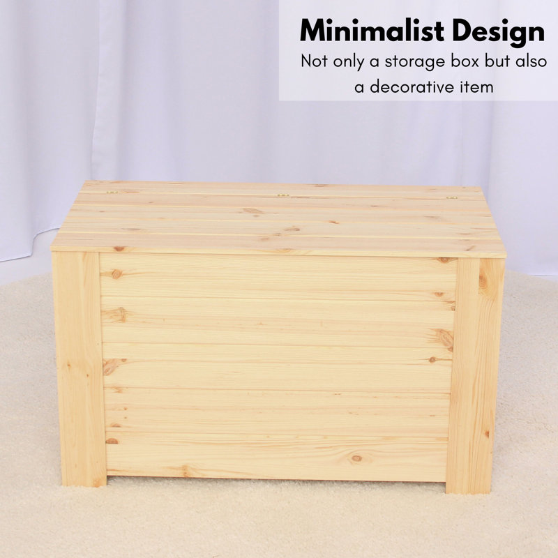 Multi-Purpose Wooden Toy Storage Box with Lid - Large Bed End Storage Bench