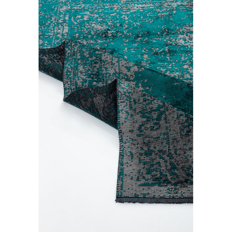 Rapture Teal/Charcoal Oriental Luxury Area Rug, Rectangle 7'10" x 11'2"
