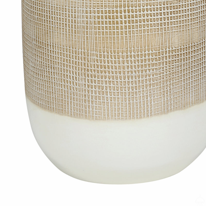 Lighting, H 27 po, lampe de table, céramique crème, abat-jour, Blanc, Crème, crème