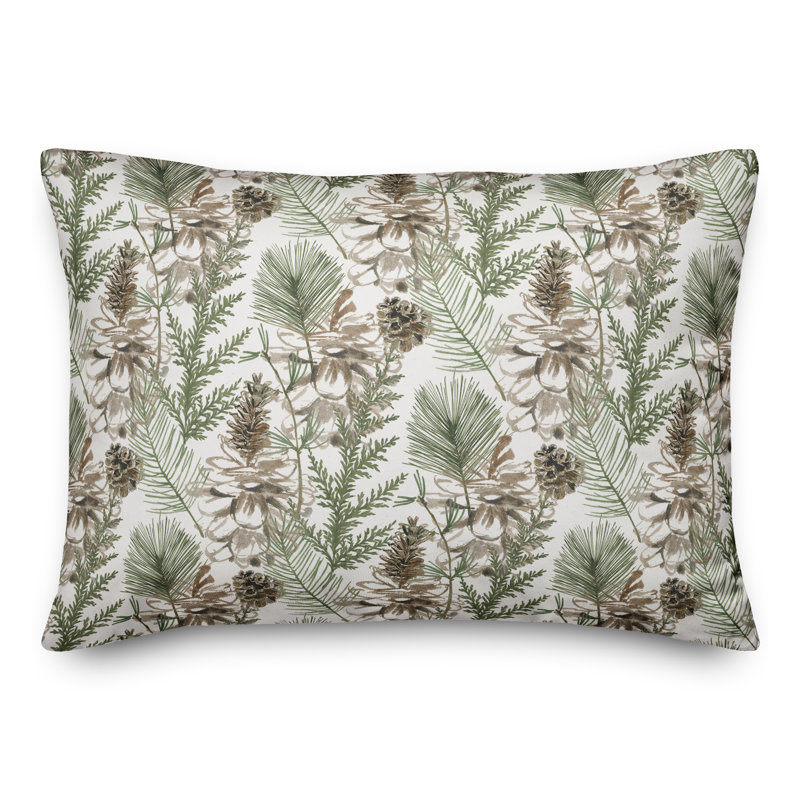 Floral Throw Pillow, White