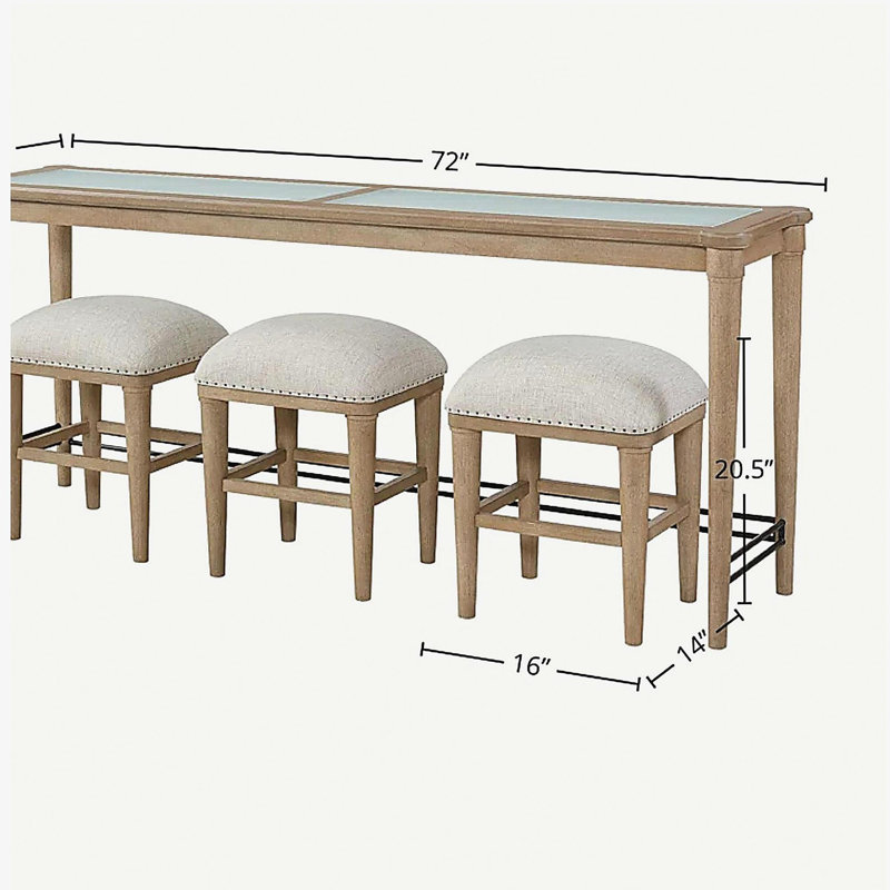 Matte Glass Display Table with 3 Stools