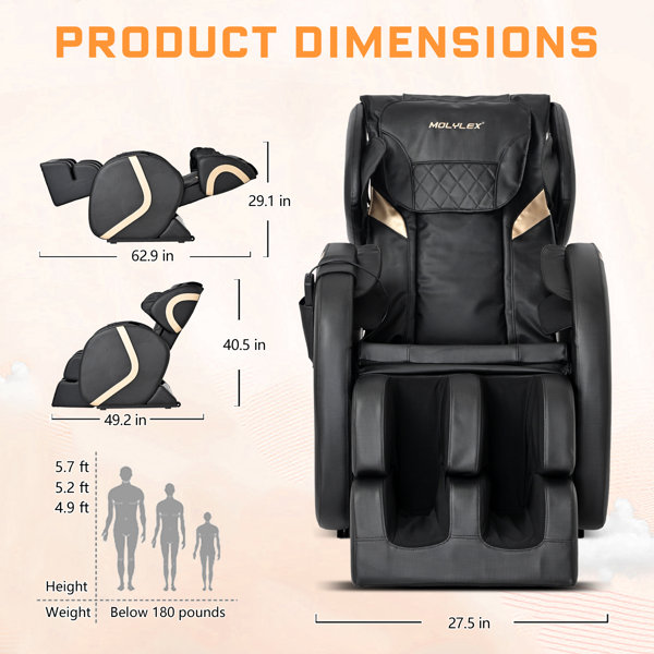 BILITOK Faux Leather Heated Massage Chair Zero Gravity & Reviews