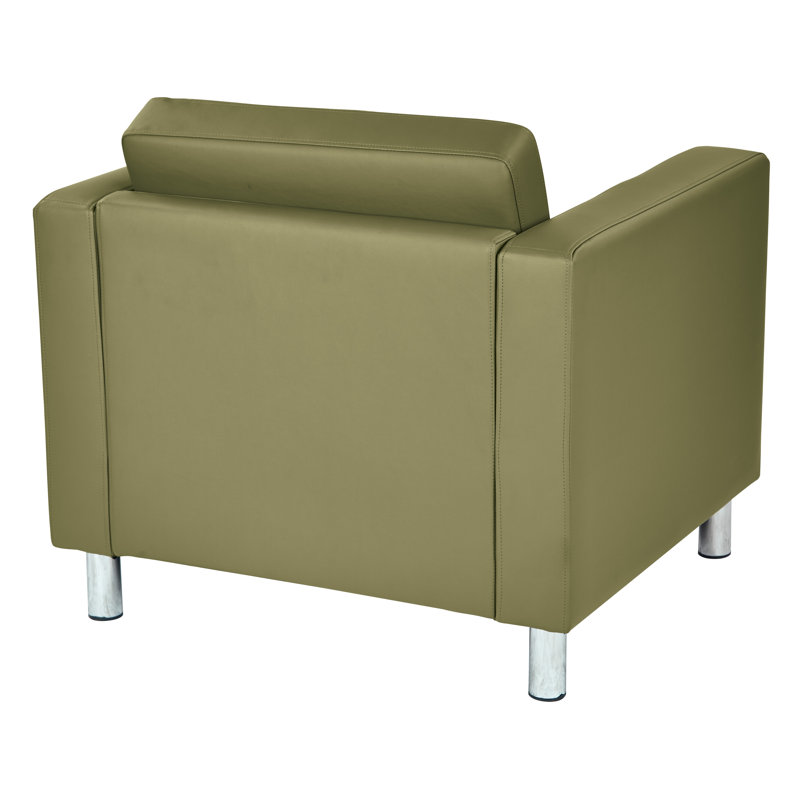 Chaise longue de 32 po de largeur Desantiago, Similicuir antimicrobien sauge