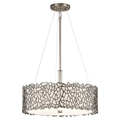 Silver Coral Glass Semi Flush Mount