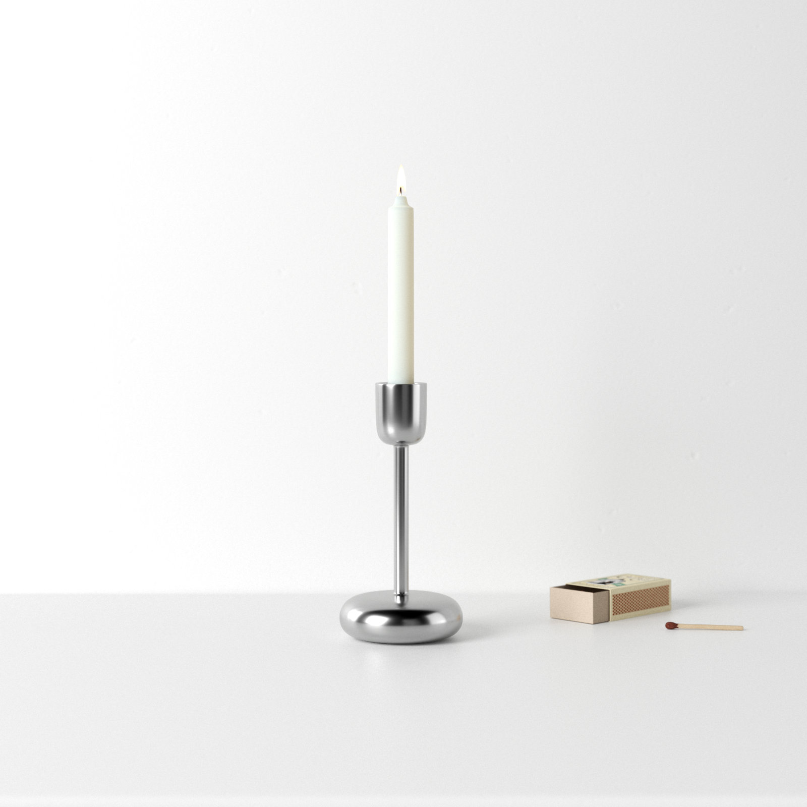 Juba Metal Candlestick Holder, 7.2" H x 3.5" W x 3.5" D