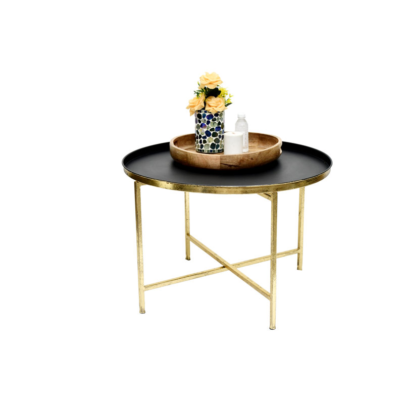 Table basse Elara, Noir, Doré
