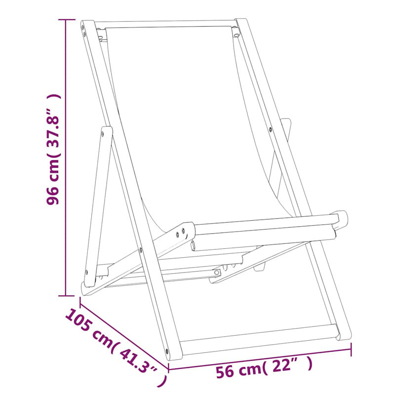 Kingston Deck Chair Teak 56x105x96 cm, Cream
