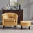 Modern Velvet Accent Chair with Ottoman, Ergonomic Barrel Armchair for Living Room or Bedroom, Plush Comfort & Sturdy Design, Yellow-948313699
