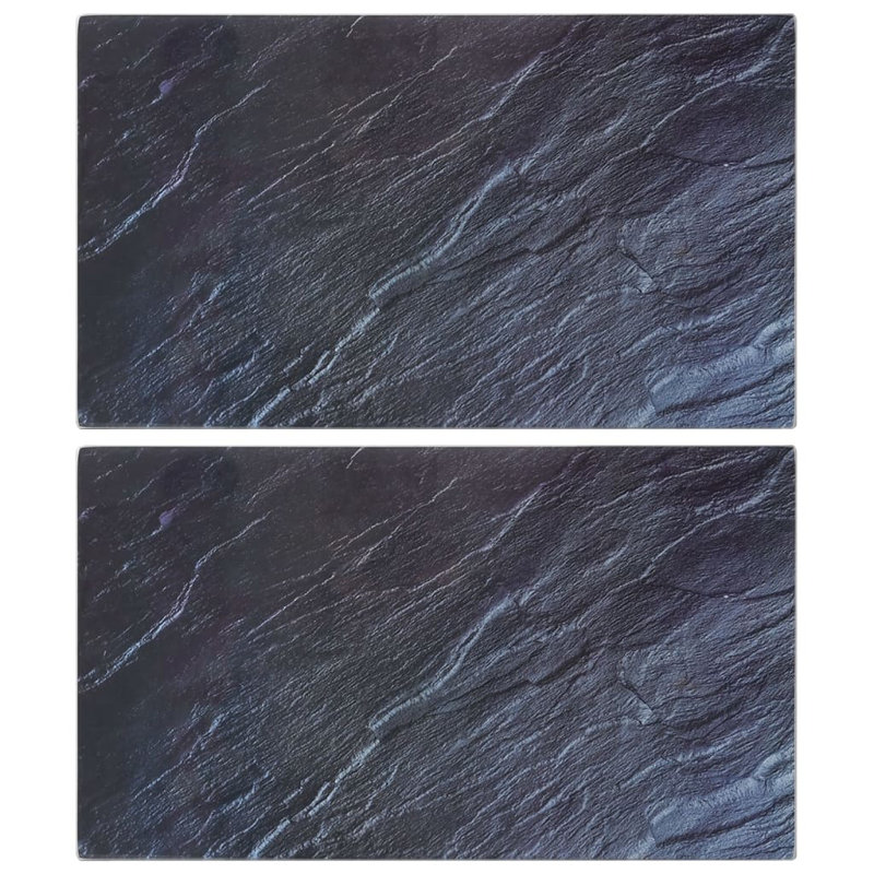 2 planches à découper Vidaxl avec verre trempé à motif de pierre naturelle, Blue, Natural stone
