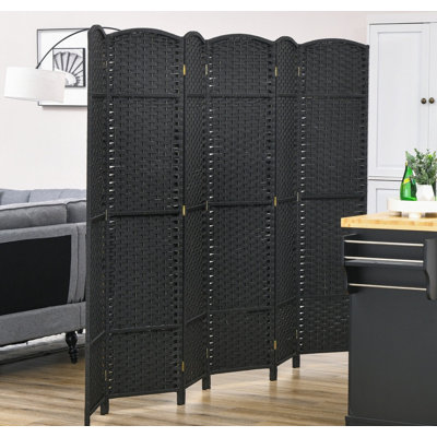 Paravent pliable 6 panneaux de 5,6 pi de hauteur - Paravent autoportant pour bureau à domicile, chambre à coucher et salon
