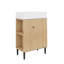 Ensemble de meuble-lavabo sur pied autoportant 21,6 pouces avec pieds en métal et rangement à gauche-570965910-570965911