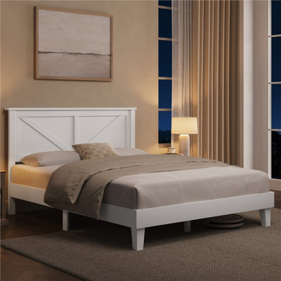 Wooden Bed Frame with Headboard
