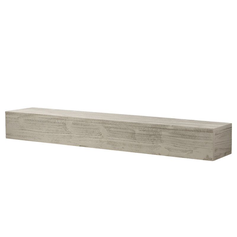 72" Rustic Wood Fireplace - & Floating Shelf For Home Decor