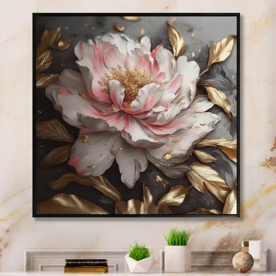 Décoration murale pivoines roses et grises en fleurs IV - pivoines florales