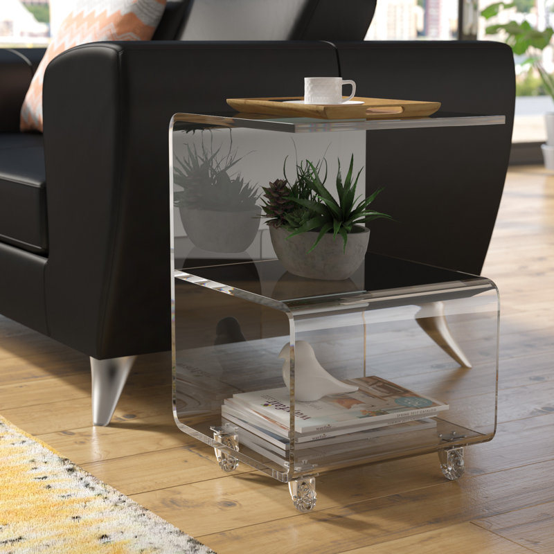 Table de bout rectangulaire avec rangement Sanai