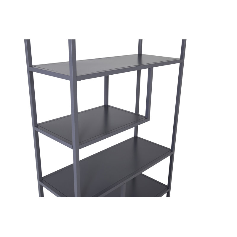 Cogan 188 cm H x 85 cm W Steel and Iron Geometric Bookcase, Light Grey