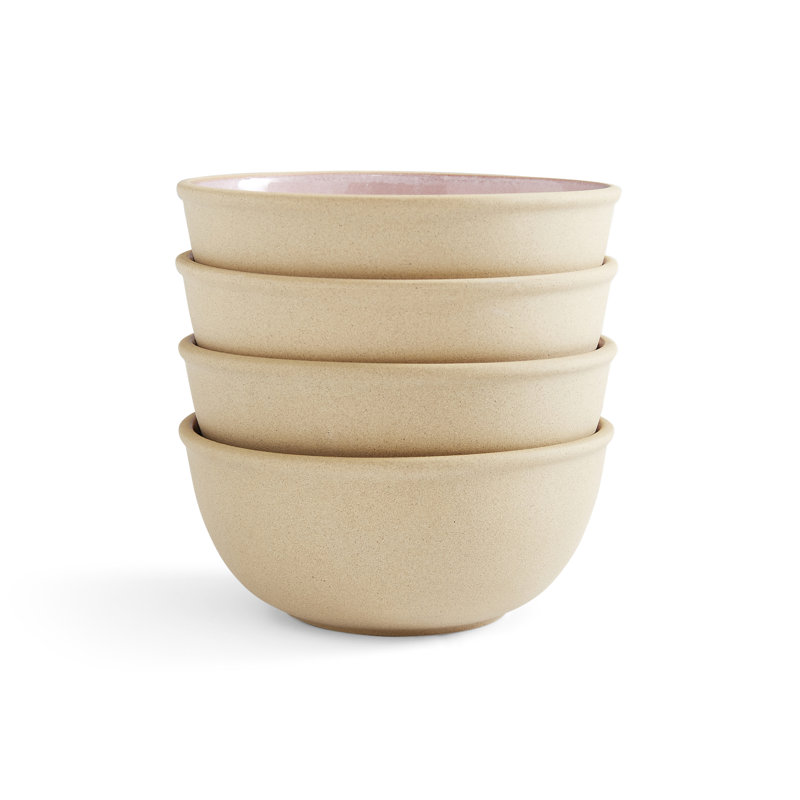 PORTMEIRION MINERALS SET OF 4 MEDIUM BOWL AQUAMARINE 6", Brown/Pink