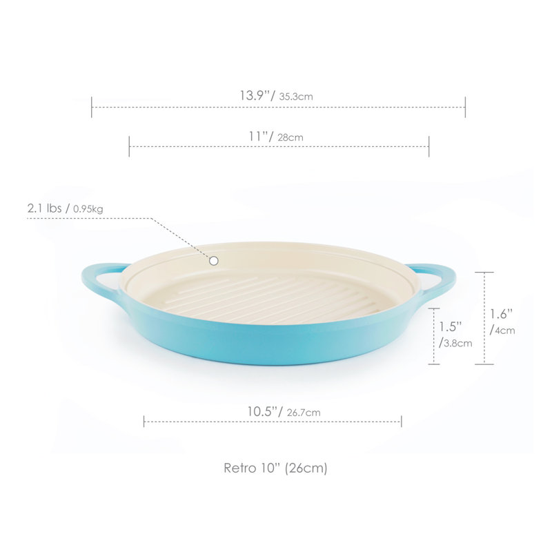 Poêle gril ronde antiadhésive en aluminium 10,5 po Neoflam