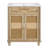 30-Inch Bathroom Vanity: Handwoven Rattan Doors,  Wood Legs & Resin Basin