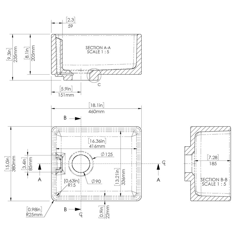Single Bowl Farmhouse Kitchen Sink