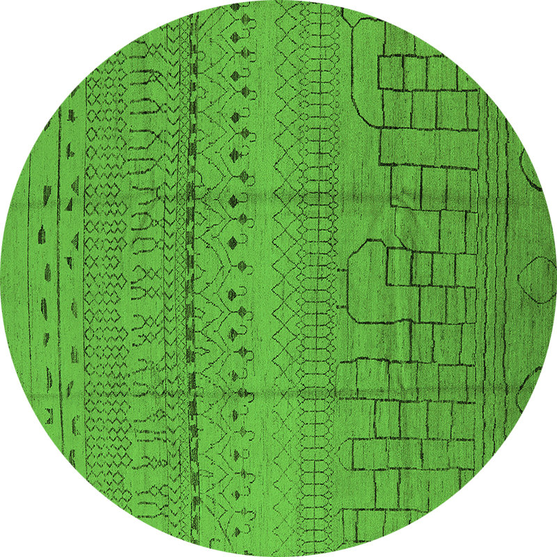 Hansberry Washable Geometric Indoor Rug, Round 3'