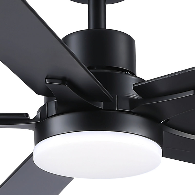 Ventilateur de plafond 52 po avec lumière Lowe, Noir, noir, noir, noir