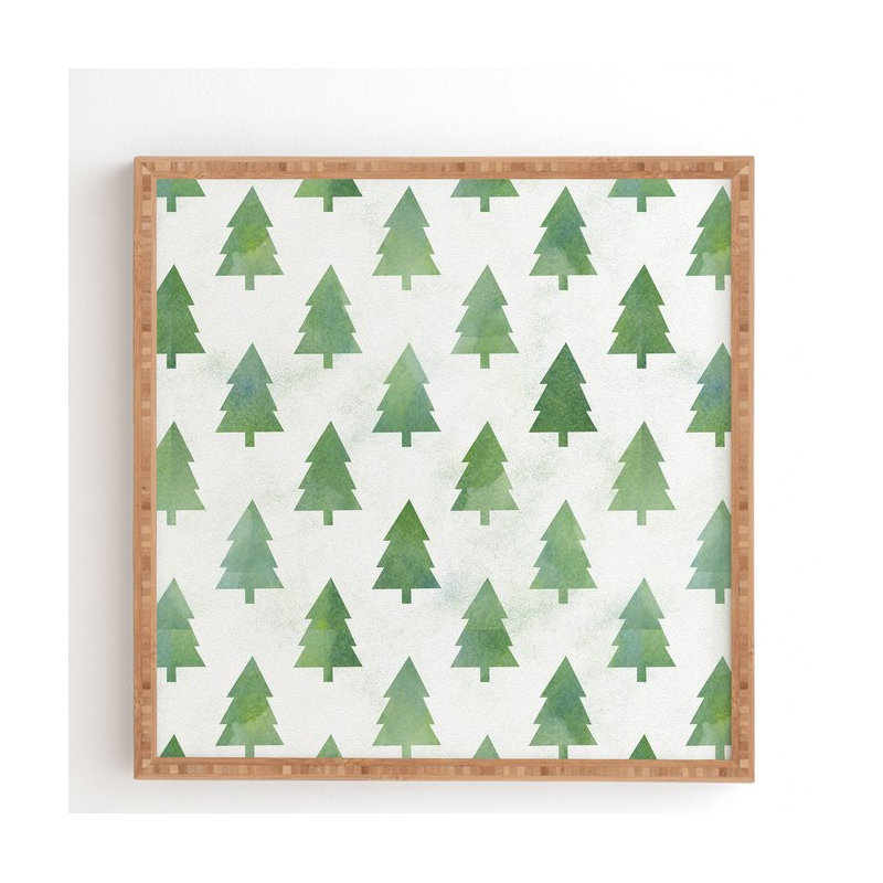 « pin tree forest pattern », impression, H 20 po x l 20 po, Cadre satiné