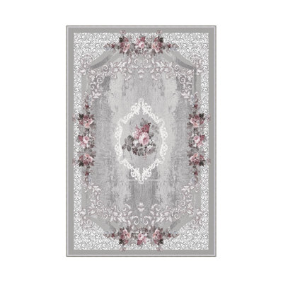 Elegant Hall Carpet, 2.6 x 9.8 Feet | 100% Polyester, 650 g/m², Pile Height: 0.3 Inches | Antibacterial, Non-Slip PVC Dot Underside | Machine Washable, 3D Digital Printing, Ideal for Modern Living Spaces