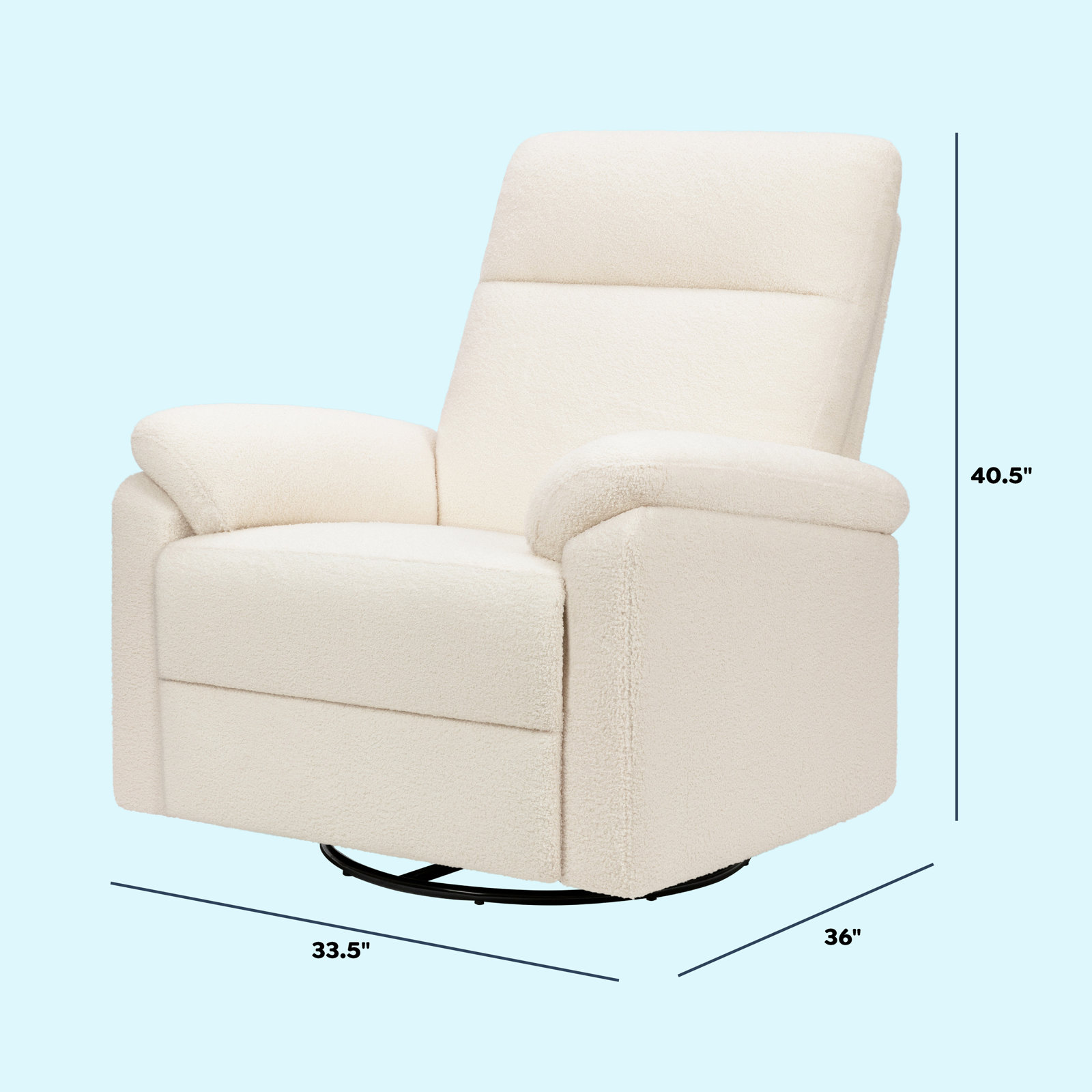 Suzy Swivel Glider, Cozy Cream Boucle