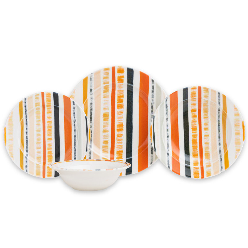 Dinner Set, Multicolor, Striped