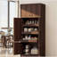 Armoire de rangement haute autoportante de 71 pouces avec portes et tablettes, tablettes réglables