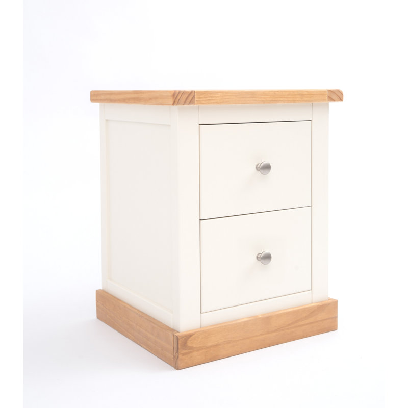 45 cm W Bedside Table, Waxed Pine