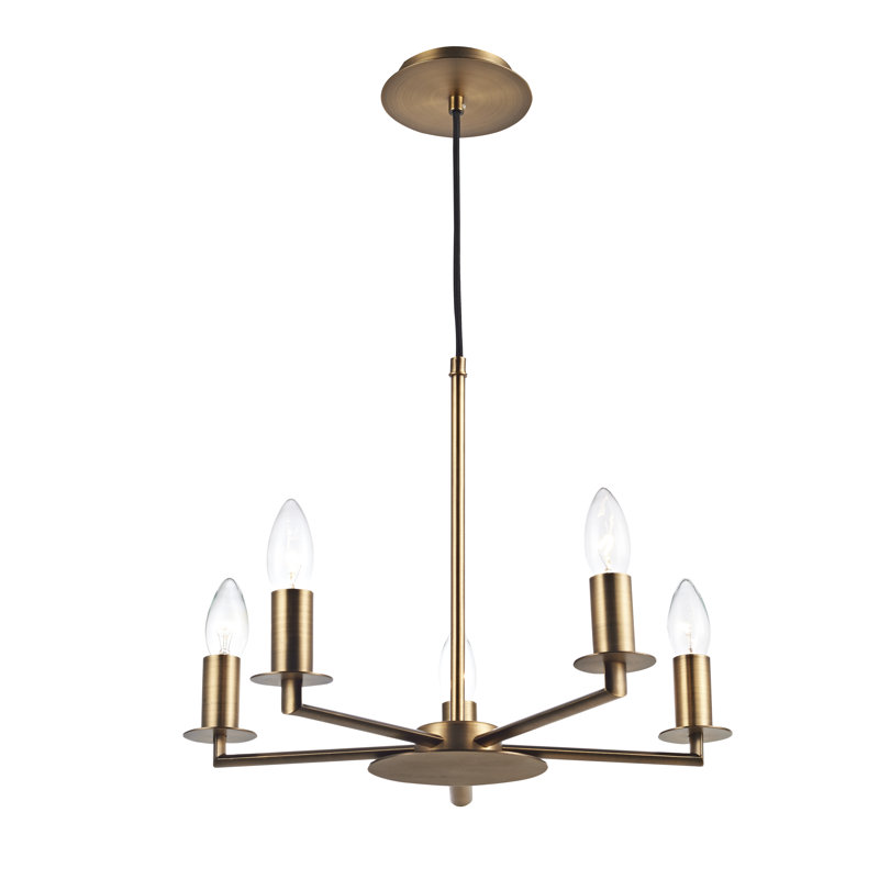 Catlin 5 - Light Candle Style Chandelier, Bronze