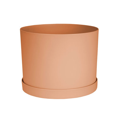 Modern Plastic Indoor/Outdoor Round Planter with Saucer