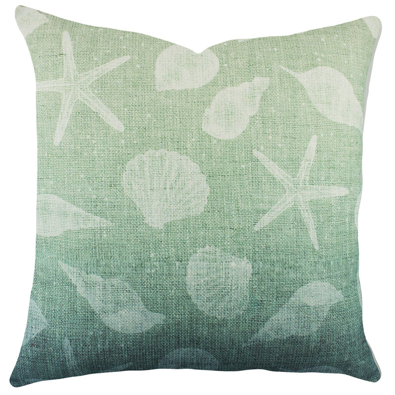 Seashell Cotton Blend Reversible Throw Pillow
