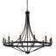 Lustre à roulettes en acier à 12 lumières de style bougie Mattheo-2128397159