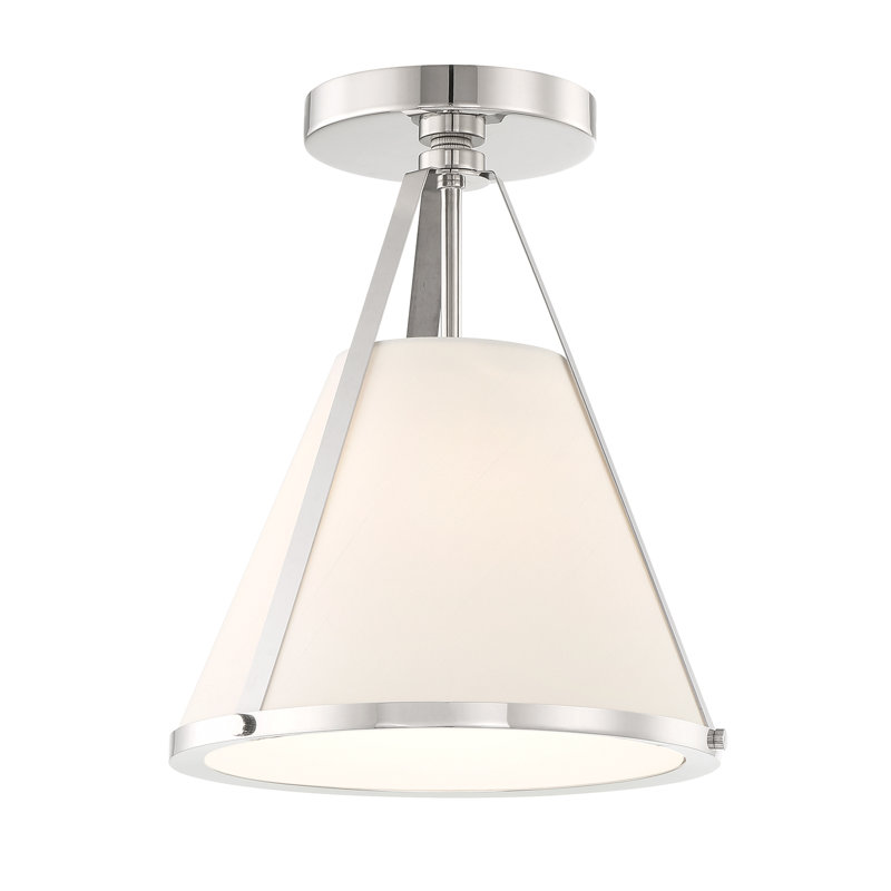 Plafonnier semi-encastré 1 lumière, Nickel poli