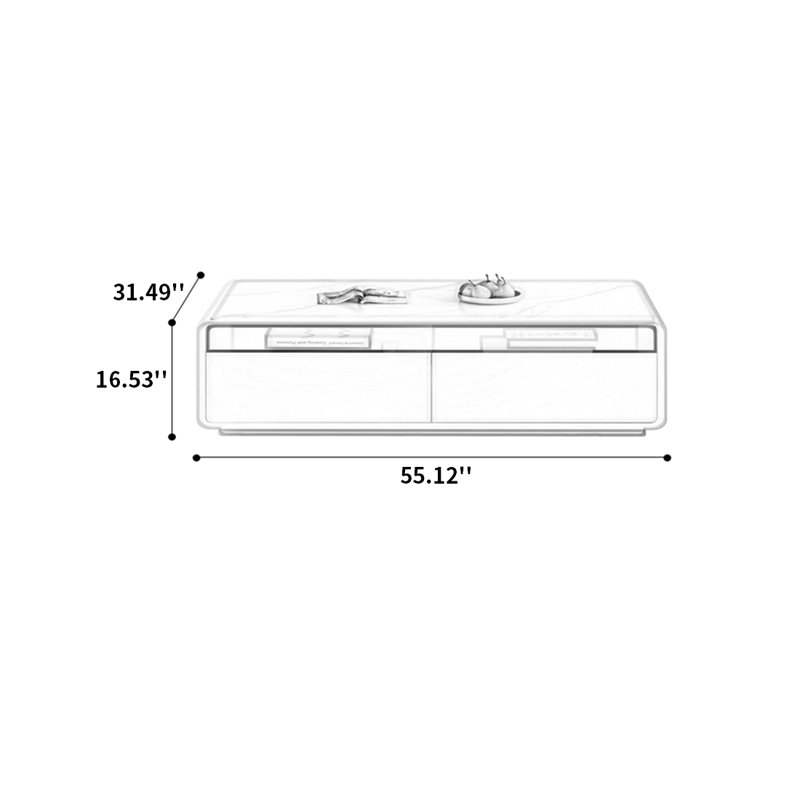Table basse Modern, H 16,53 po x L 55,12 po x l 31,49 po
