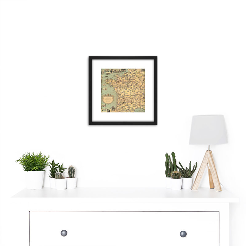 Map Ernest Dudley Chase 1935 France Landmarks by Ernest Dudley Chase - Single Picture Frame Painting