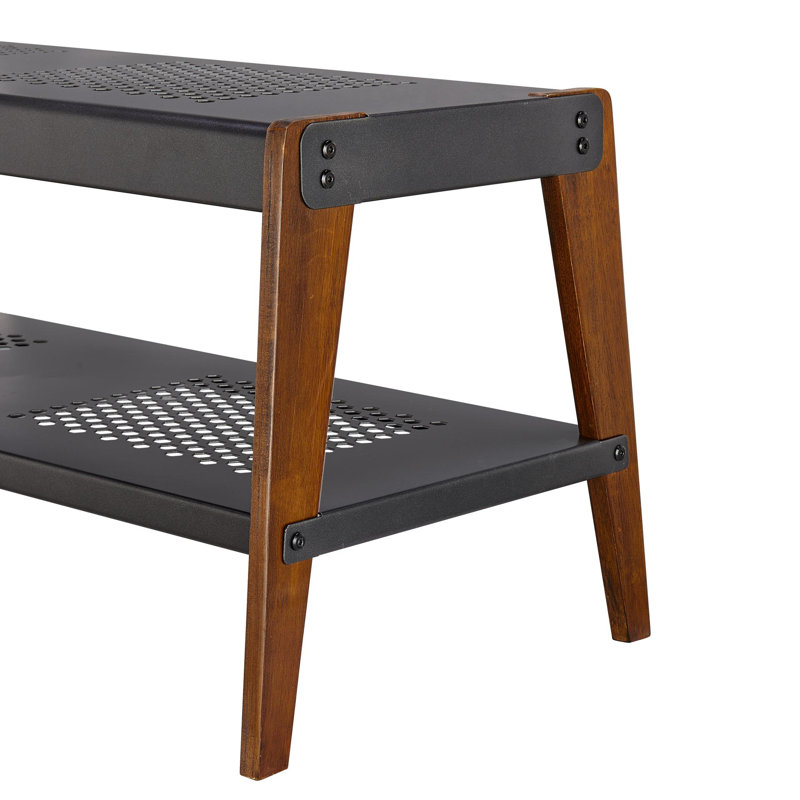 Banc Aniston KD, bronze métallique / noyer