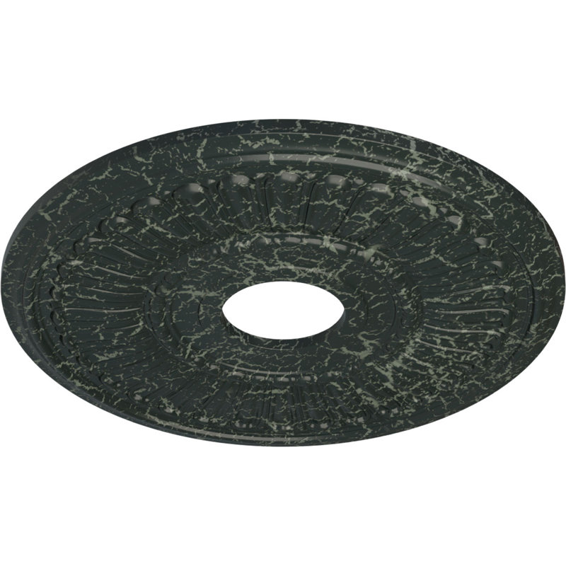 Médaillon de plafond H 16 po x l 16 po x P 0,75 po Melonie, Tortue peinte craquelé