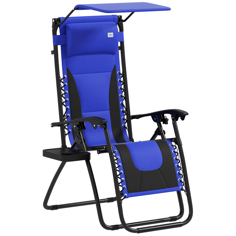 89cm Long Single Chaise with Cushions, Blue